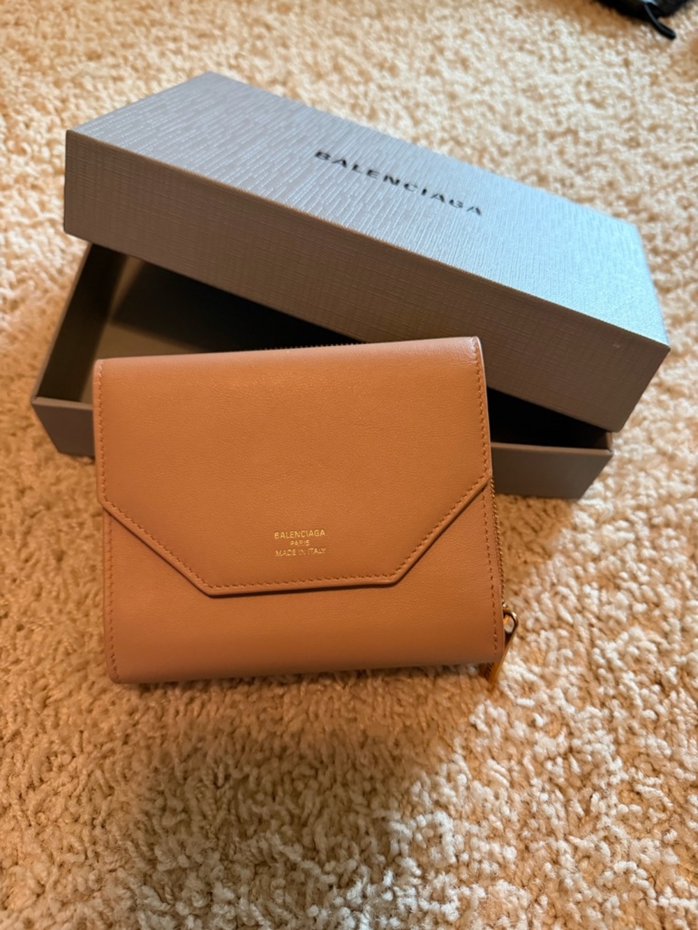 Balenciaga Beige Leather Envelope Wallet
